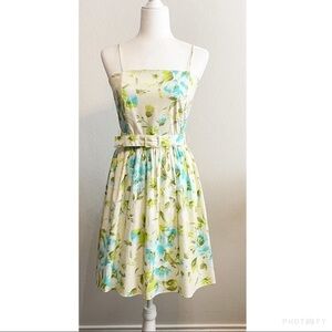 Tailor New York Mini Dress White Yellow Blue Floral Size 6